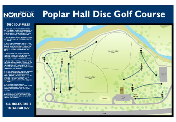 Poplar Hall Park Disc Golf Course Norfolk Va 23502