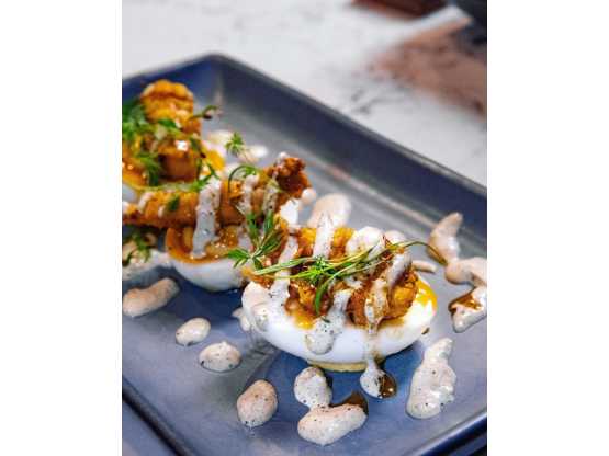 Seneca Small plate deviled eggs