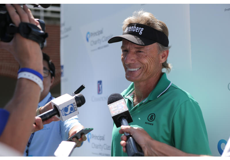 Bernhard Langer meets the media at the 2017 Principal Charity Classic