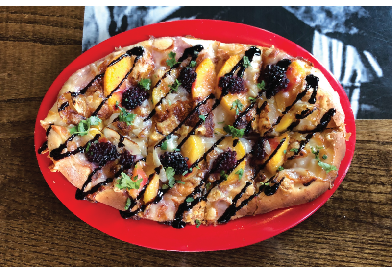 Peach Blackberry Brie Flatbread