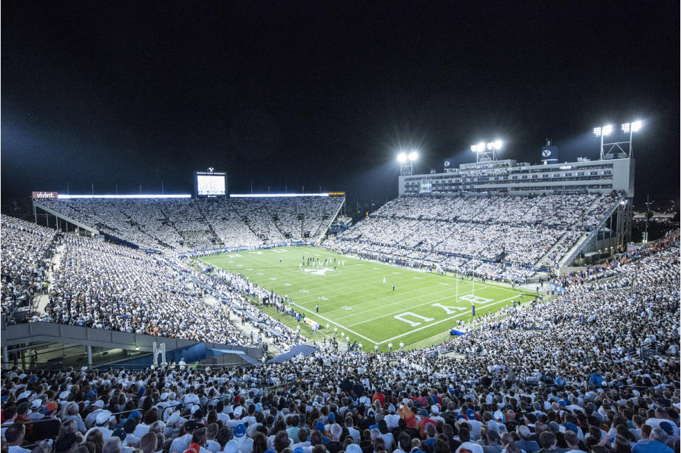 BYU Football at Night
