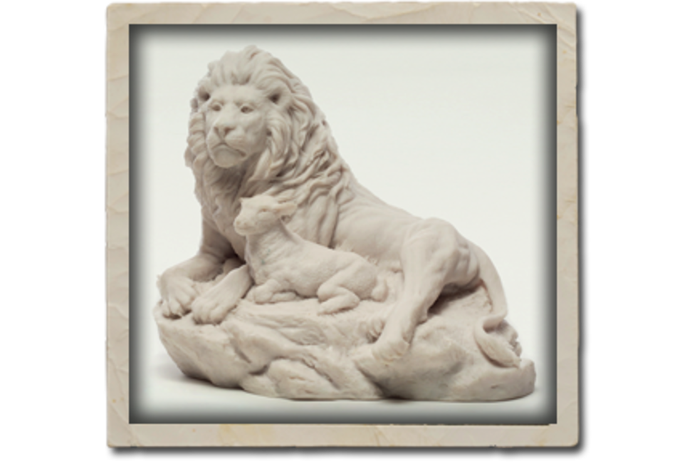 Lion and Lamb Statue