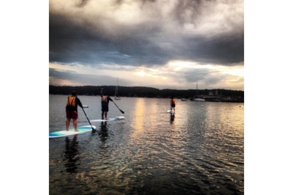 Sunset paddling on Lake Geneva