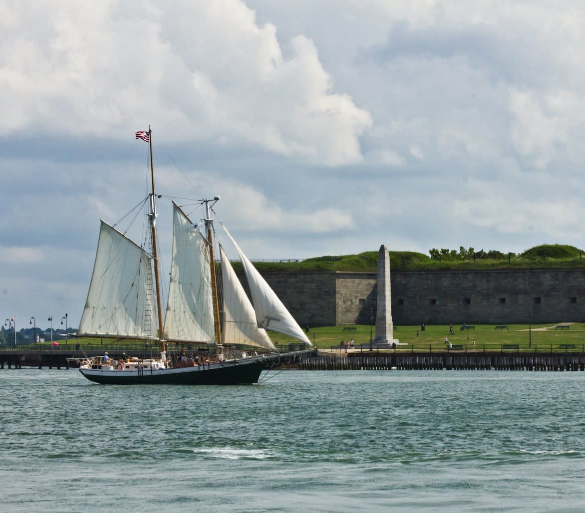 Boston Harbor Tall Ship Sailing