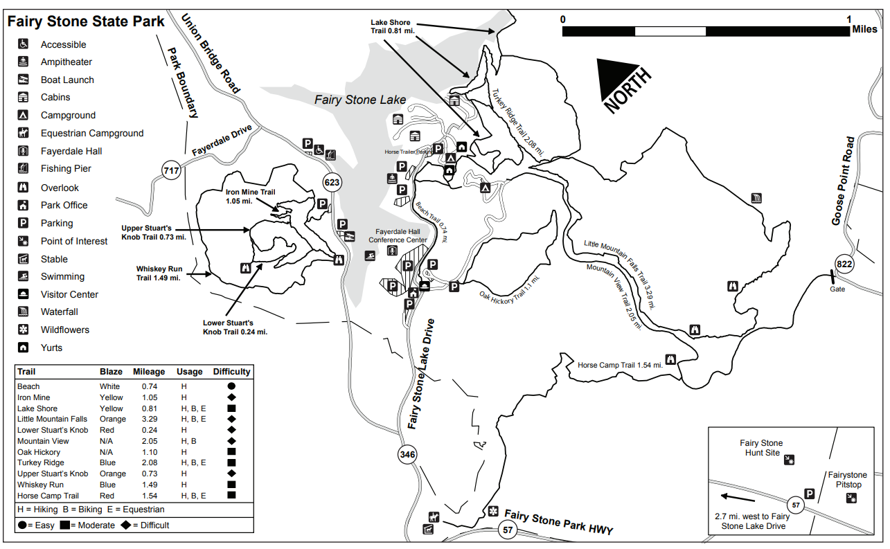 Fairy Stone State Park Map Fairy Stone State Park – Biking | Stuart, VA 24171