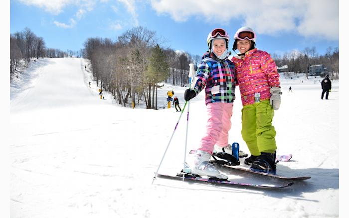 Kids skiing at Hidden Valley