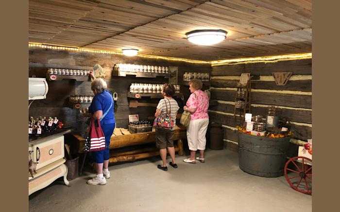 Visitors shopping in the sugar camp store.