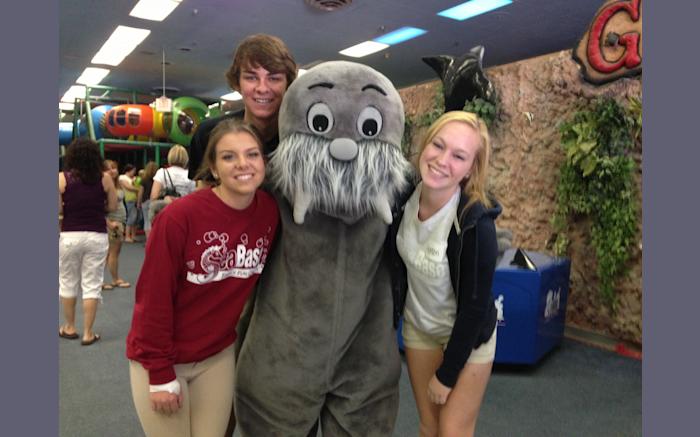 SeaBase's Wally the Walrus with staff