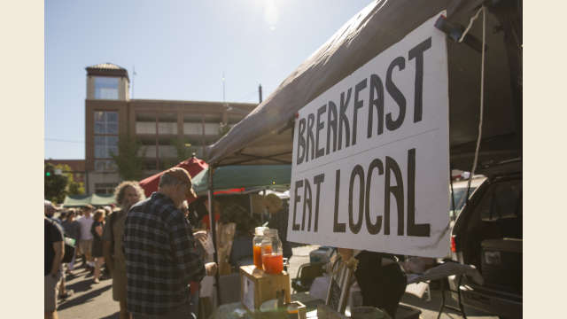 Eat Local sign at the City Market