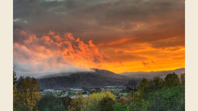 Bright Sunset Pantops Mountain