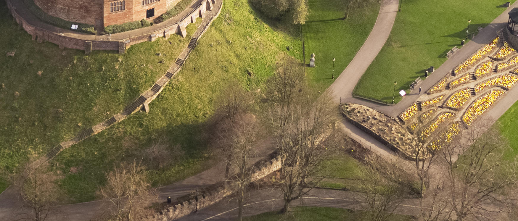 Tamworth Castle aerial shot