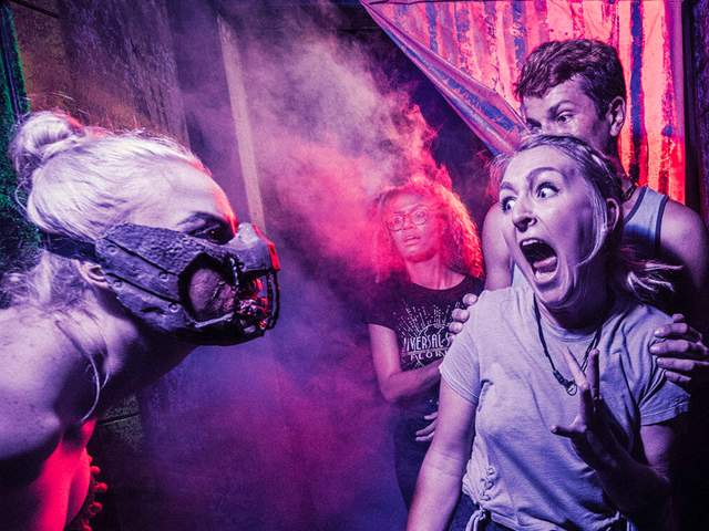 Press photograph of Halloween Horror Nights in 2023 (not our family)
