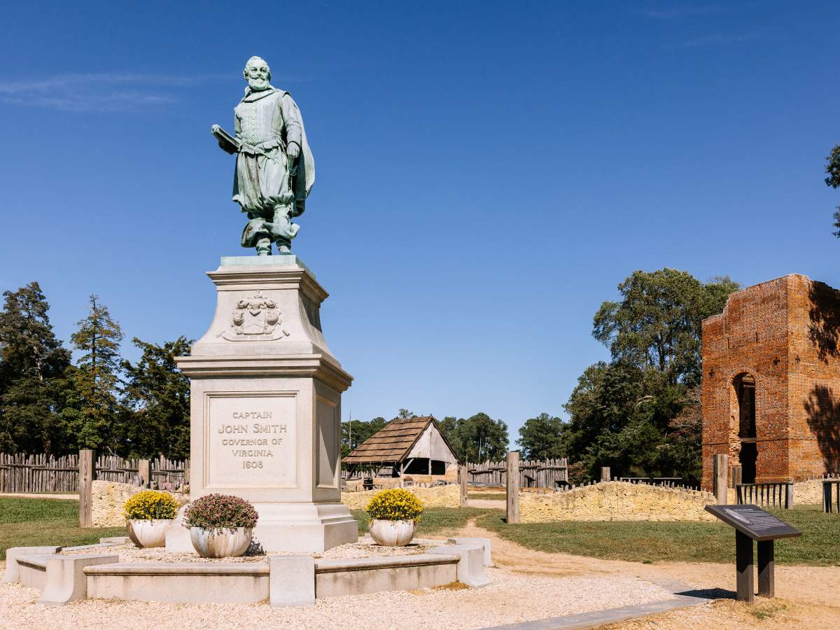 Jamestown Settlement recreated historic ship and outdoor exhibit