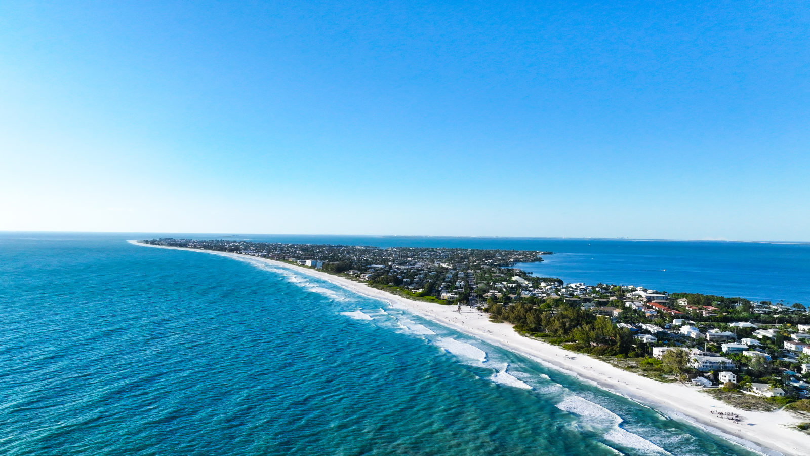 Aerial view of Bean Point on Anna Maria Island