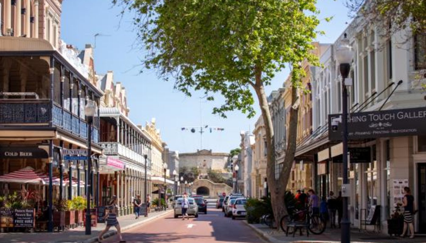 Historic West End streetscape in Fremantle Western Australia