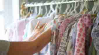 Rack of women's clothing.