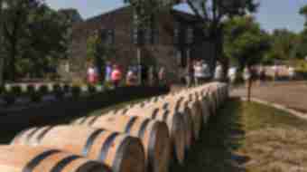 Group of people touring Woodford Reserve Distillery