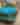 Teal vintage car on exhibit at the Johnson County Museum