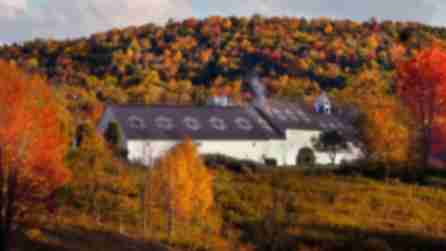 Brewery Ommegang stands nestled at the foot of a foliage covered hill