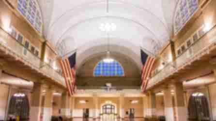 A photo of the interior of Ellis Island