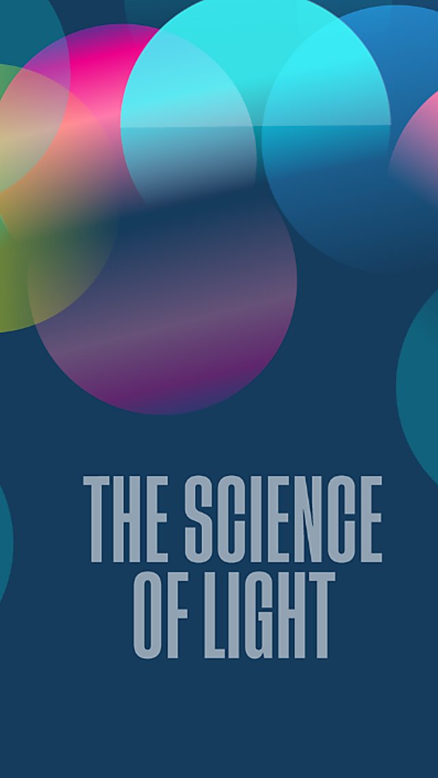 A navy blue image with white text saying 'River of Light' and blue, pink, yellow and green circles around the right of the image.