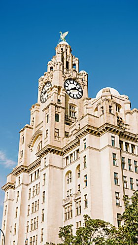 The Royal Liver Building against blue sky