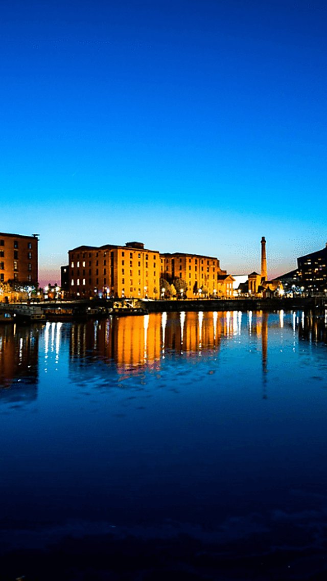 Royal Albert Dock Liverpool during sunset.