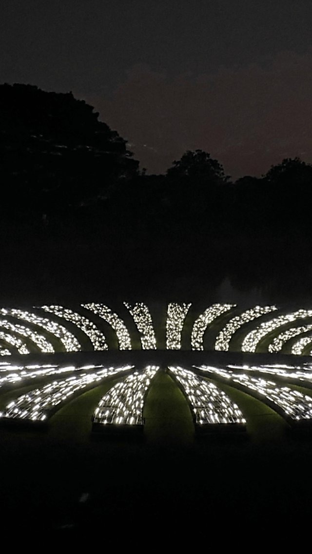 A selection of lights in a circle with a hole in the middle.