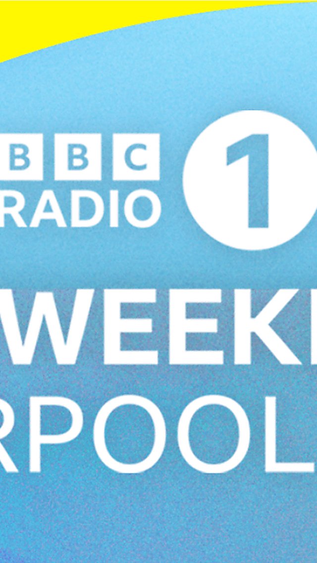 A blue graphic with white text which says 'Big Weekend Liverpool 2025', the image has a yellow curve at the top left and white to the right.