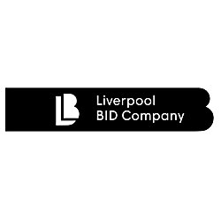 A white background with a black line featuring white text which says 'Liverpool BID Company'.