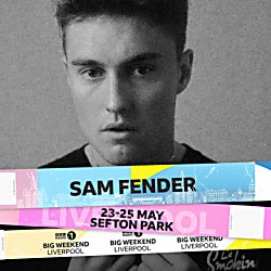 A man looking directly into the camera, there is text under the mans headshot which says 'Sam Fender'.