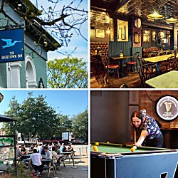 A grid of four pictures taken in four different pubs which all sell guinness.
