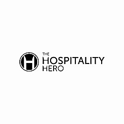 A H in a round box with the text The Hospitality Hero next to it