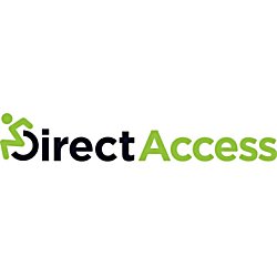 Direct Access logo with black text to say 'Direct' and green text to say 'Access'. There is also a wheelchair user sign on the logo.