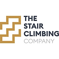 The Stair Climbing Company in black text with brown stairs outlined beside the writing on the left of the logo.