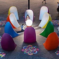 Rangoli Mirrored Cosmos by MURUGIAH, Commissioned by Greenwich Peninsula
