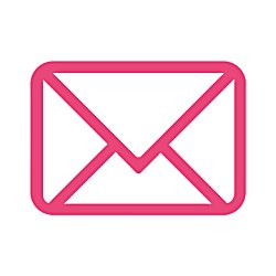 An outline of a pink envelope