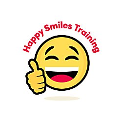 Happy Smiling emoji with red text above which says 'Happy Smiles Training'.