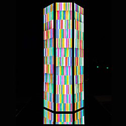 A tower of different patterns of colour.