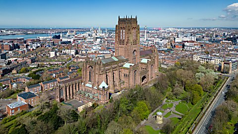 A birdseye view of the Liverpool Cathedral