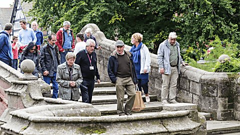 A group of older people on tour of Port Sunlight