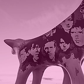 A Superlambana with a light pink wash over the image.