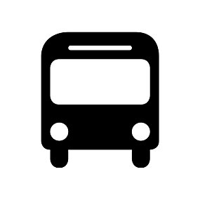 A black icon on a bus