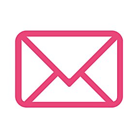 An outline of a pink envelope