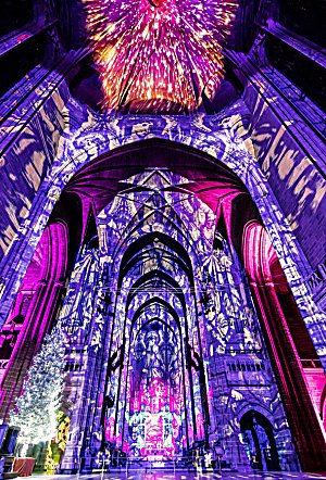 Light before Christmas light show at Anglican Cathedral