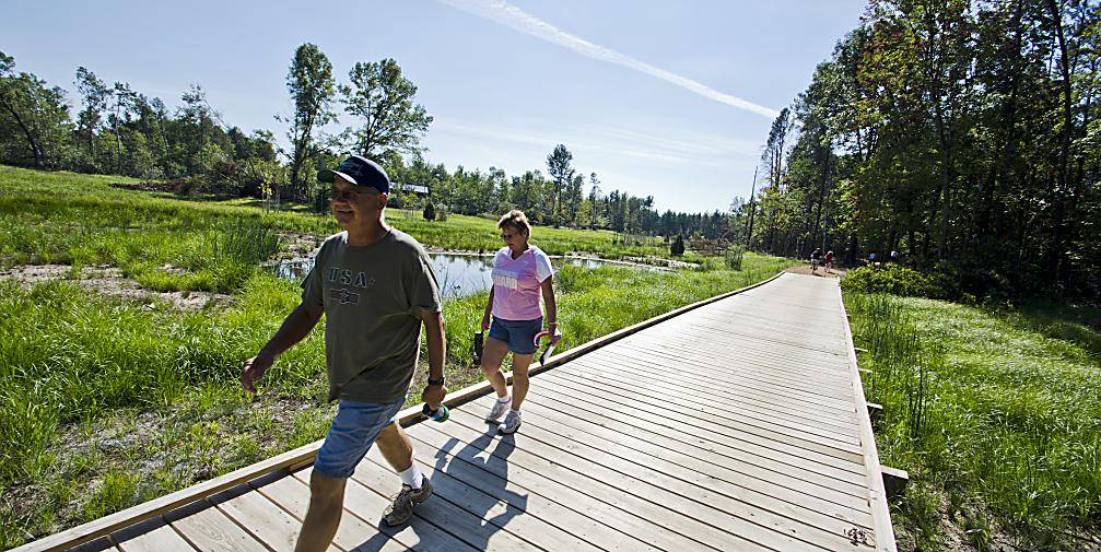 Cover some ground by hiking the trails in the Stevens Point Area, including the 27-mile Green Circle Trail as it winds through the Schmeeckle Reserve.