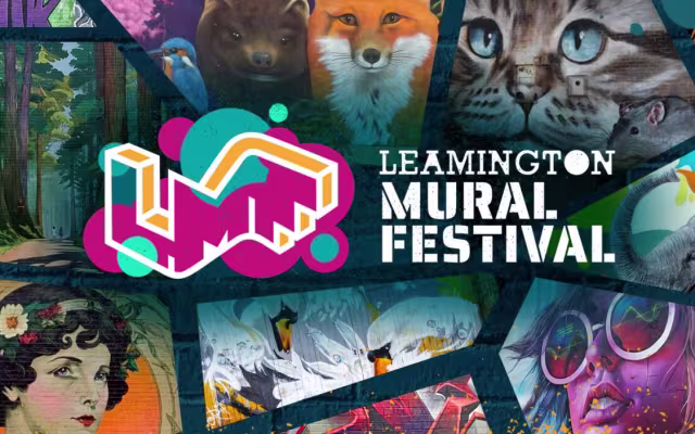 Colourful street art on the Leamington Mural Festival Trail