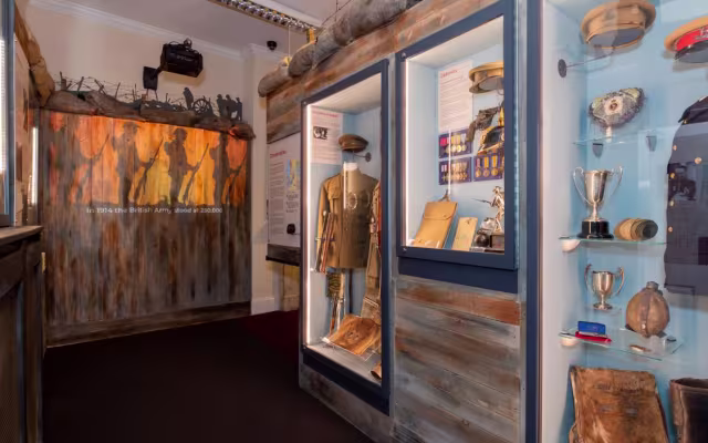 Artifacts in the Fusilier Museum in Warwick