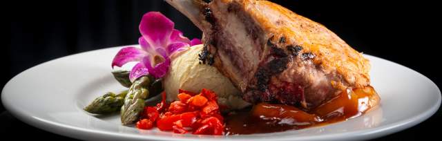 French Pork chop w/ Roasted Apple Demi Glaze