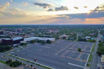 North main parking lot, View from Pine overhead.